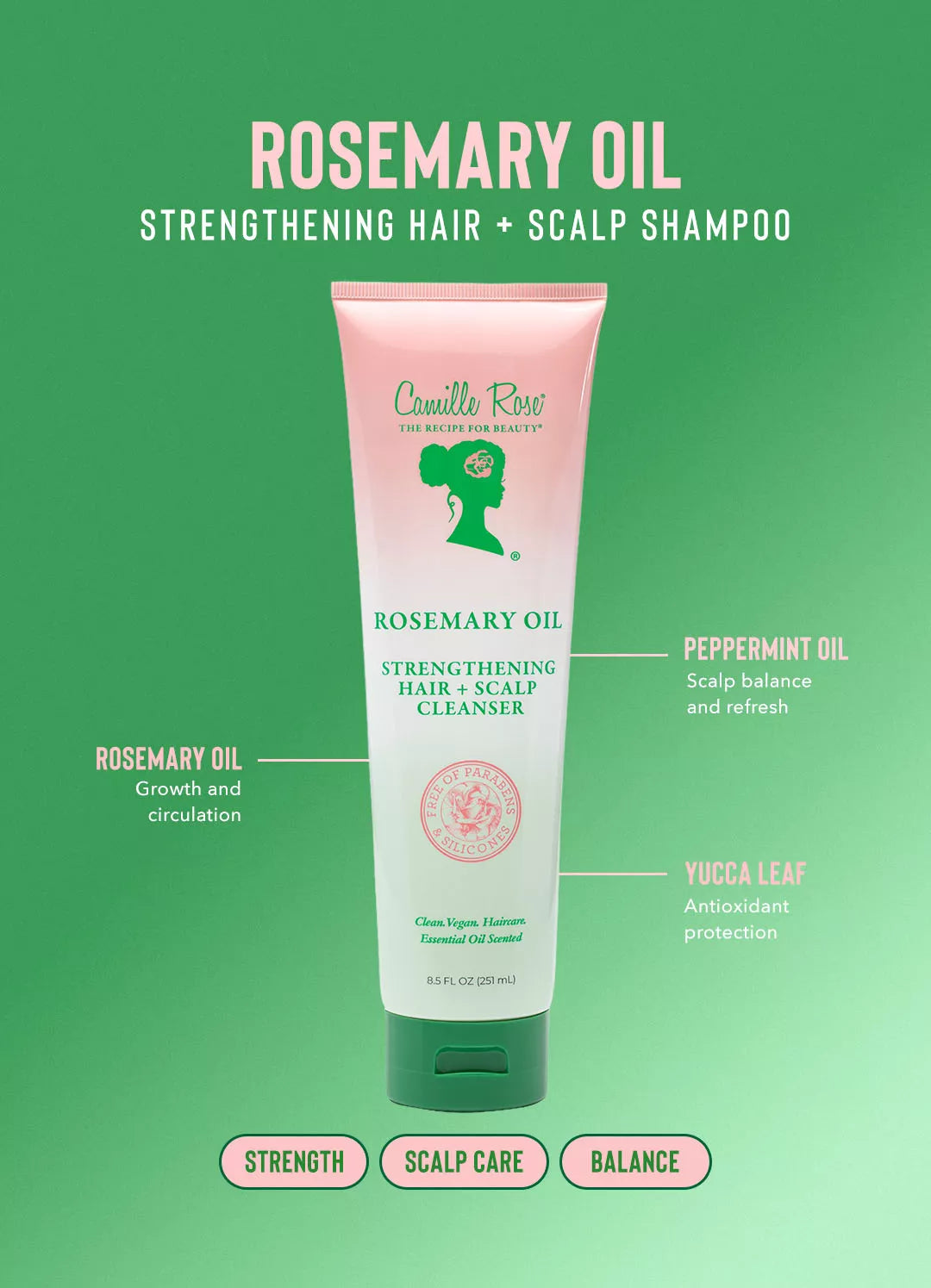 Rosemary Oil Strengthening Hair & Scalp Cleanser - Image 3